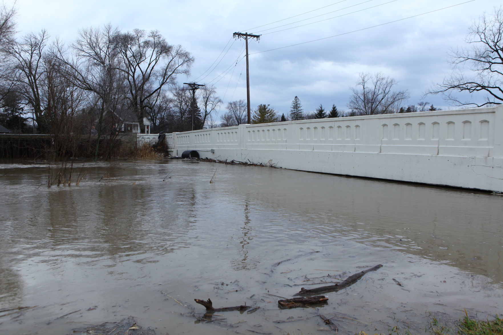 Little Calumet River with rising water levels